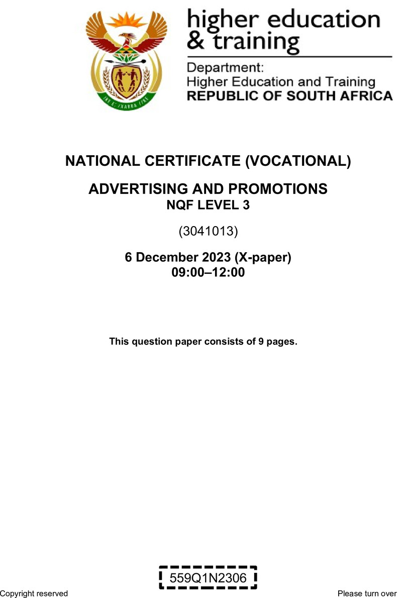 Nc30 Advertising And Promotions L3 Nov QP 2023 Signed Off