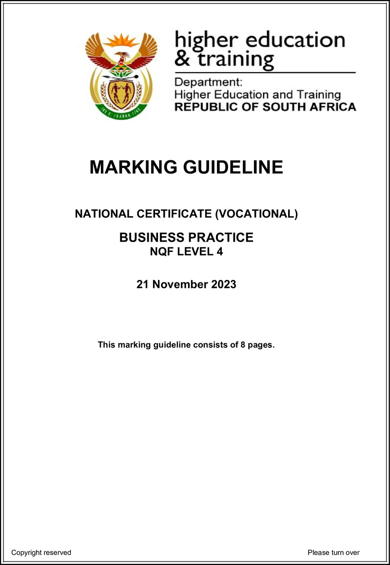 Nc370 Business Practice L4 Memo Nov 2023 Signed Off