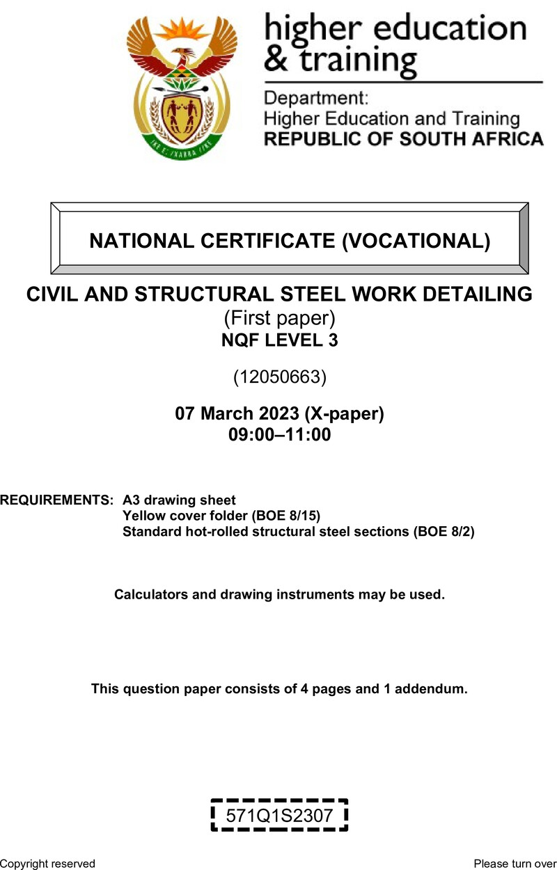 Nc420 Civil And Structural Steel Work Detailing L3 P1 QP Feb 2023