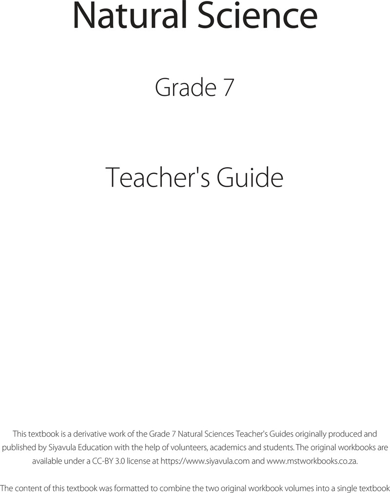 Natural Science Teacher Guide Grade 7