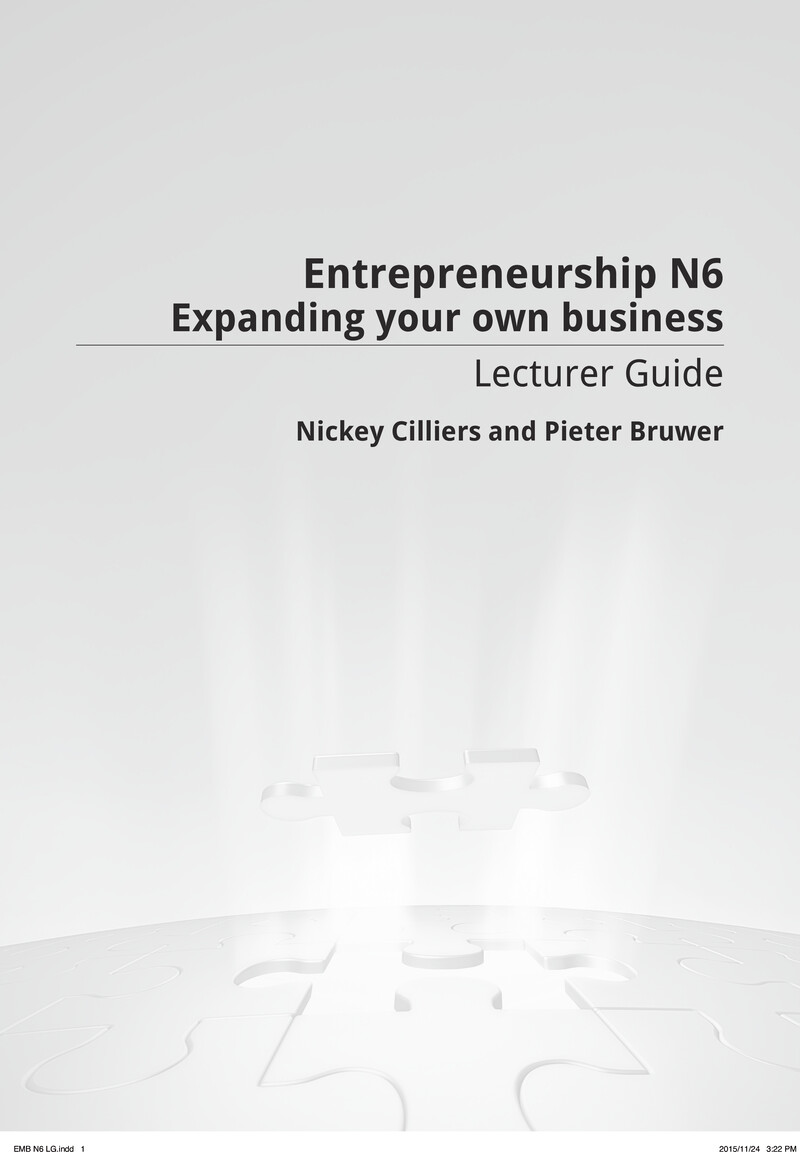 Entrepreneurship Expanding Your Own Business Lecturer Guide N6