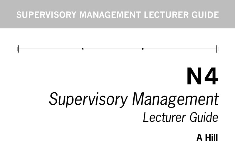 Supervisory Management Lecturer Guide N4 cover