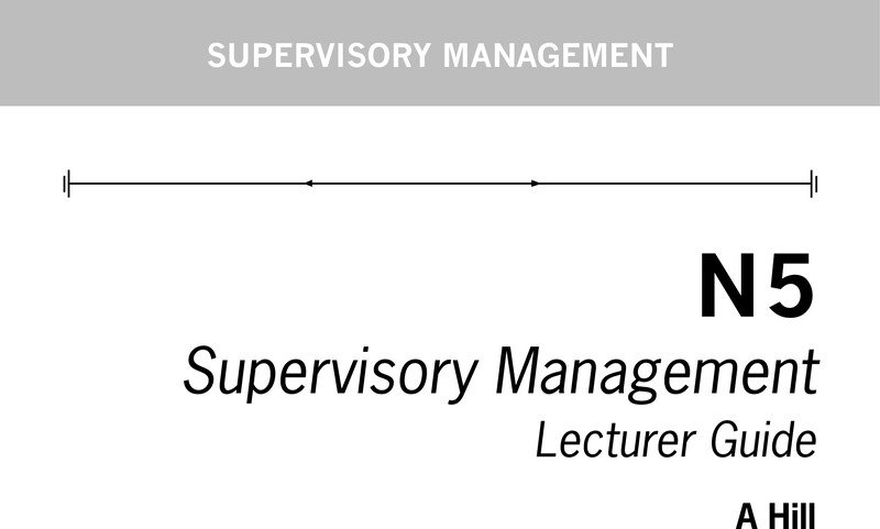 Supervisory Management Lecturer Guide N5 cover