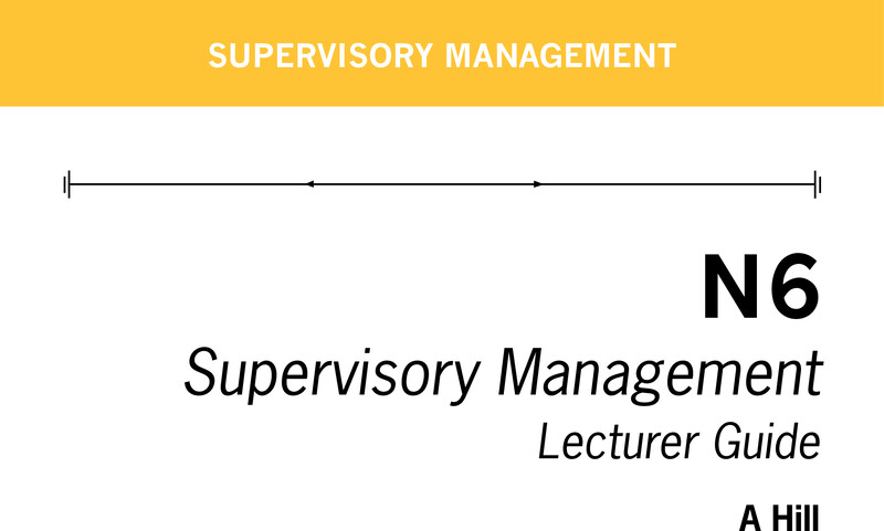 Supervisory Management Lecturer Guide N6 cover