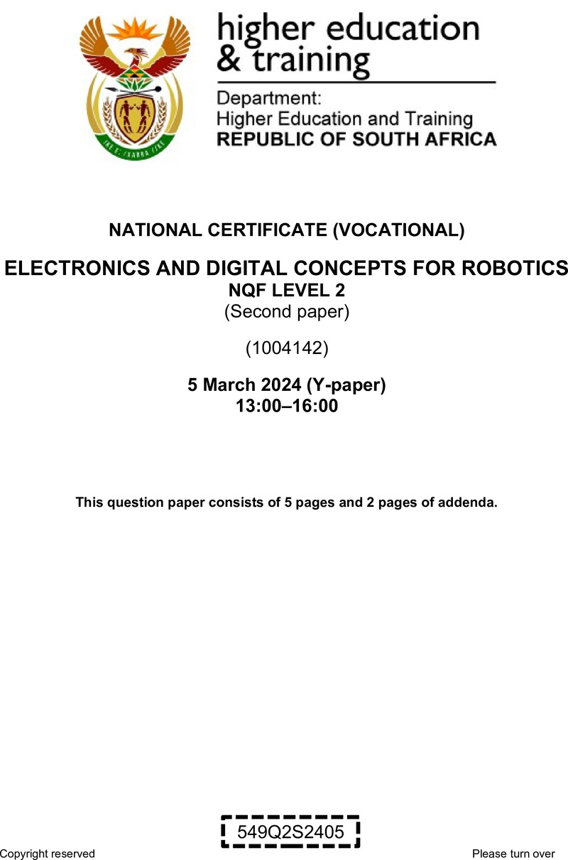 Nc000 Electronics And Digital Concepts For Robotics L2 P2 QP Supp 2024