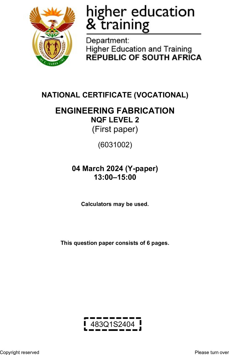 Nc1070 Engineering Fabrication L2 P1 QP Supp 2024