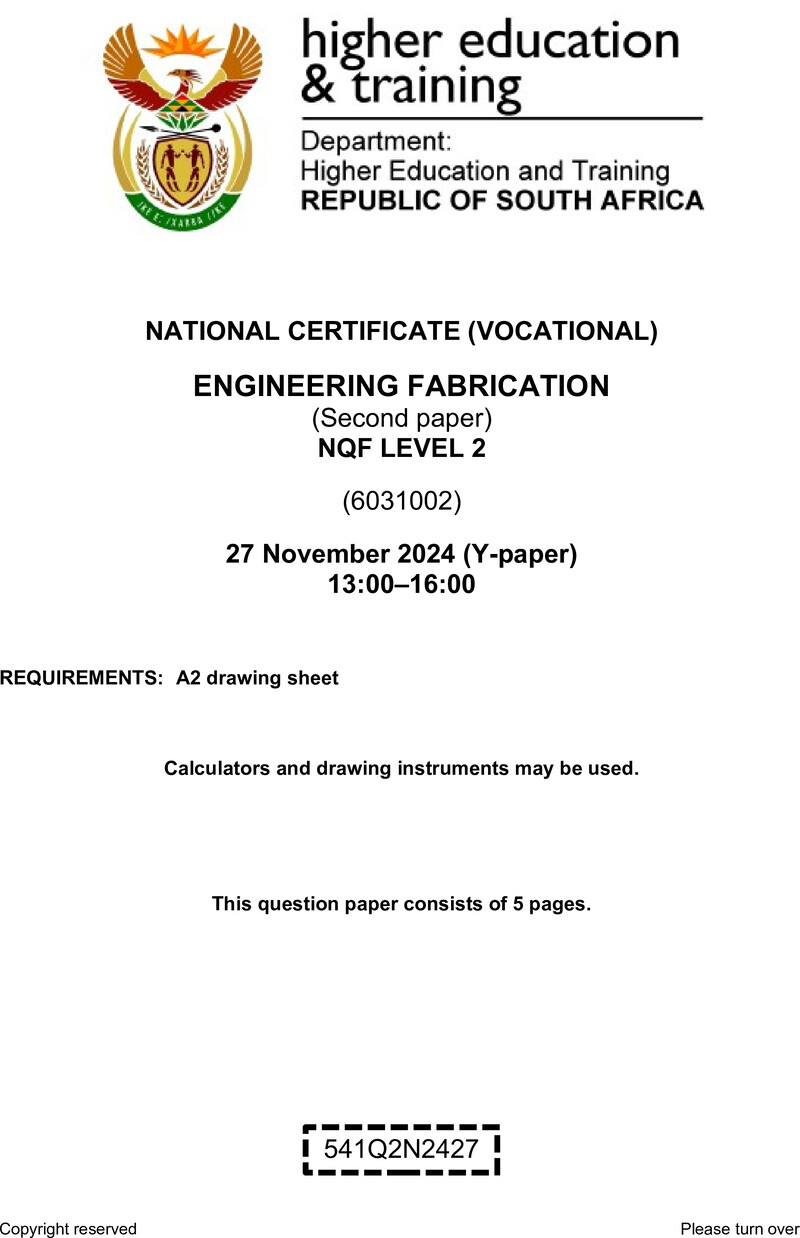 Nc1080 Engineering Fabrication L2 P2 QP Nov 2024