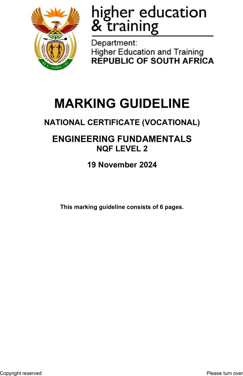 Nc1140 Engineering Fundamentals L2 Nov Memo 2024