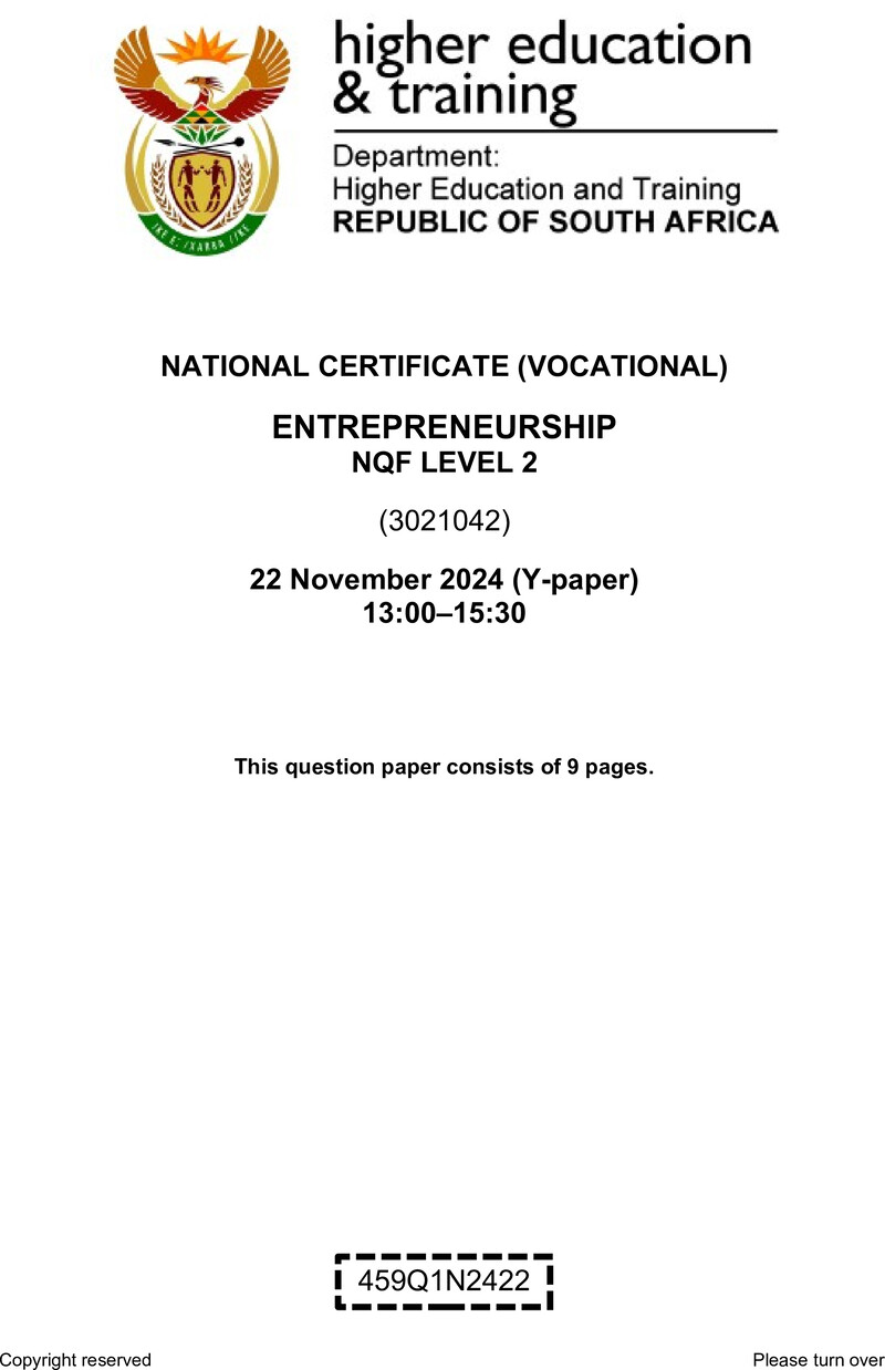 Nc1270 Entrepreneurship L2 QP Nov 2024