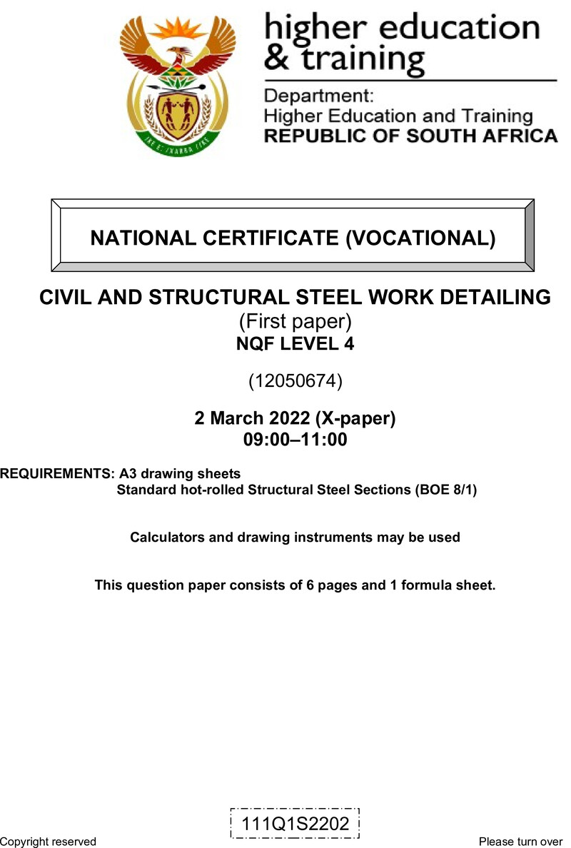 Nc440 Civil And Structural Steel Work Detailing L4 P1 QP Supp Feb 2022 Signed Off