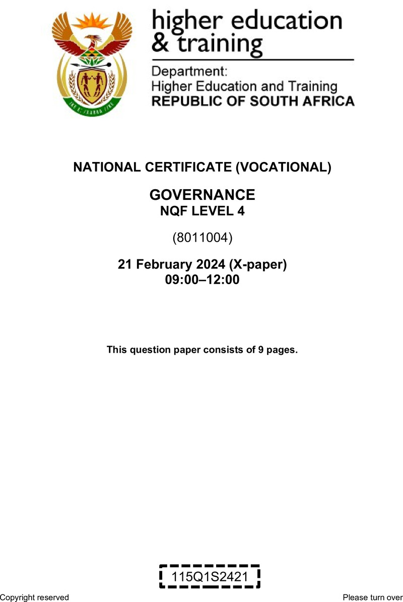 Nc1380 Governance L4 QP Supp 2024