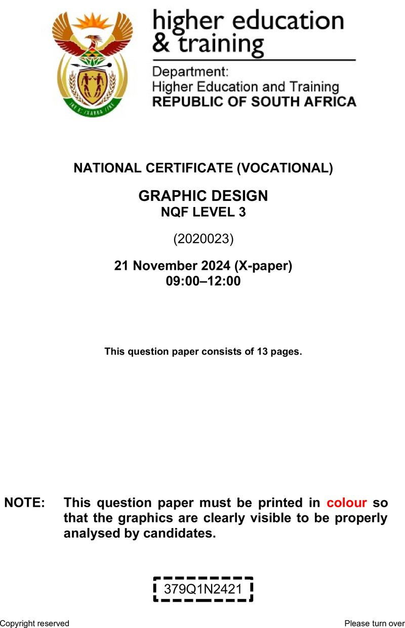 Graphic Design L3 QP Nov 2024 Print In Colour preview