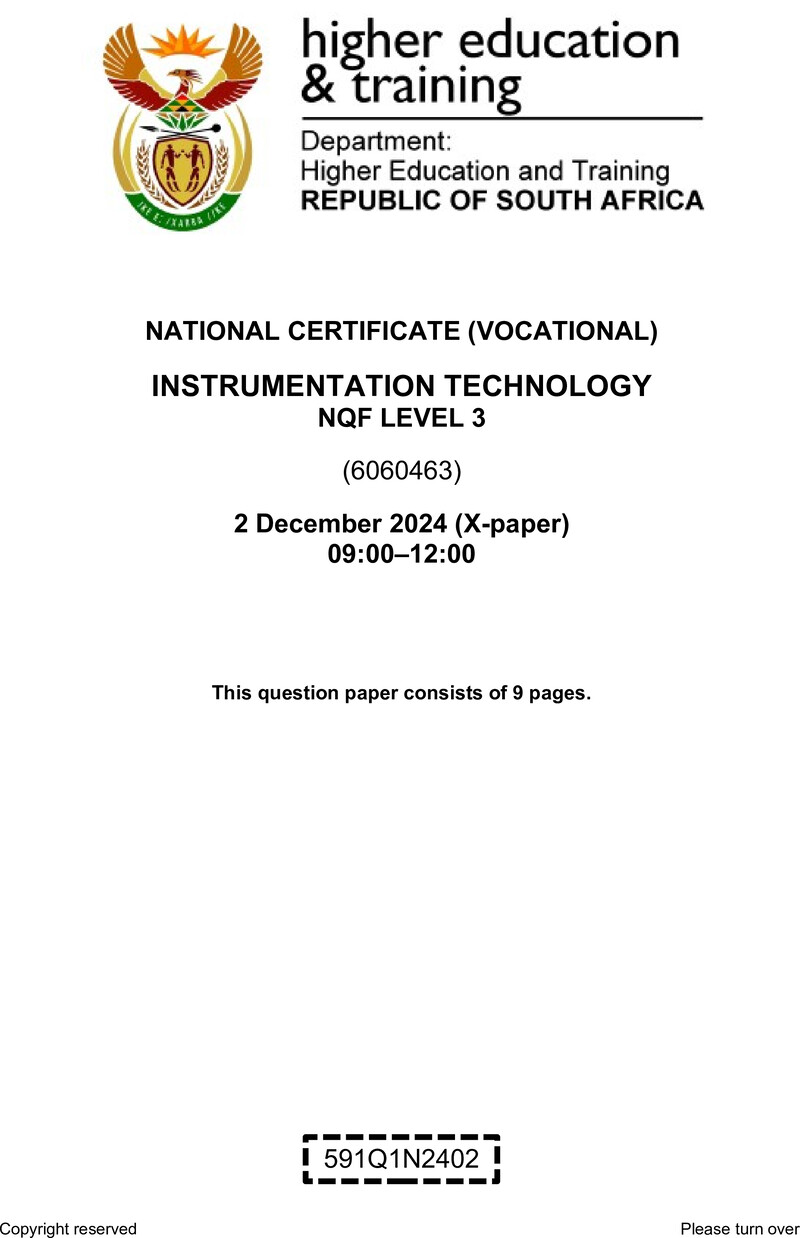 Nc1560 Instrumentation Technology L3 QP Nov 2024