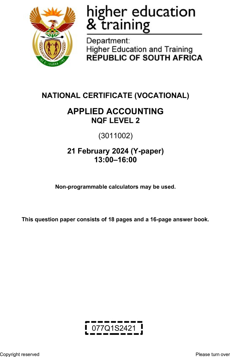 Nc170 Applied Accounting L2 QP Supp 2024
