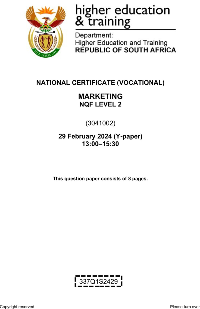 Nc1850 Marketing L2 QP Supp 2024