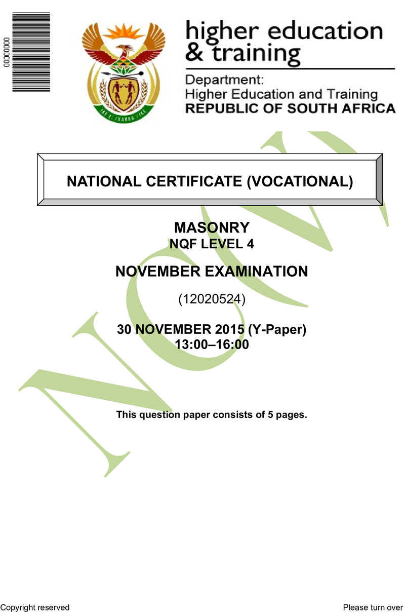 Nc1860 Masonry L4 QP Nov 2015