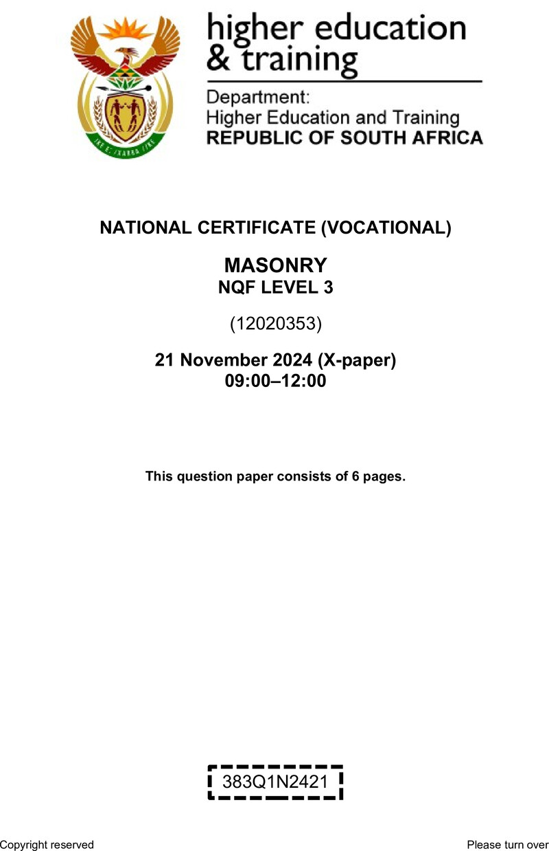 Nc1890 Masonry L3 QP Nov 2024