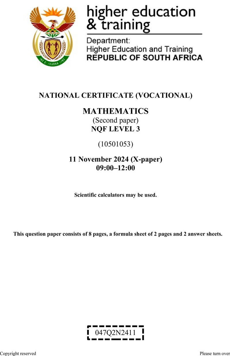 Nc2080 Mathematics L3 P2 QP Nov 2024