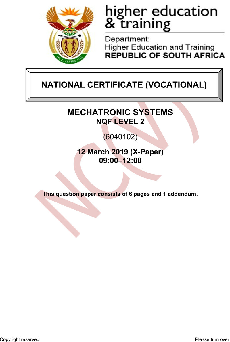 Nc2090 Mechatronic Systems L2 QP Supp 2019