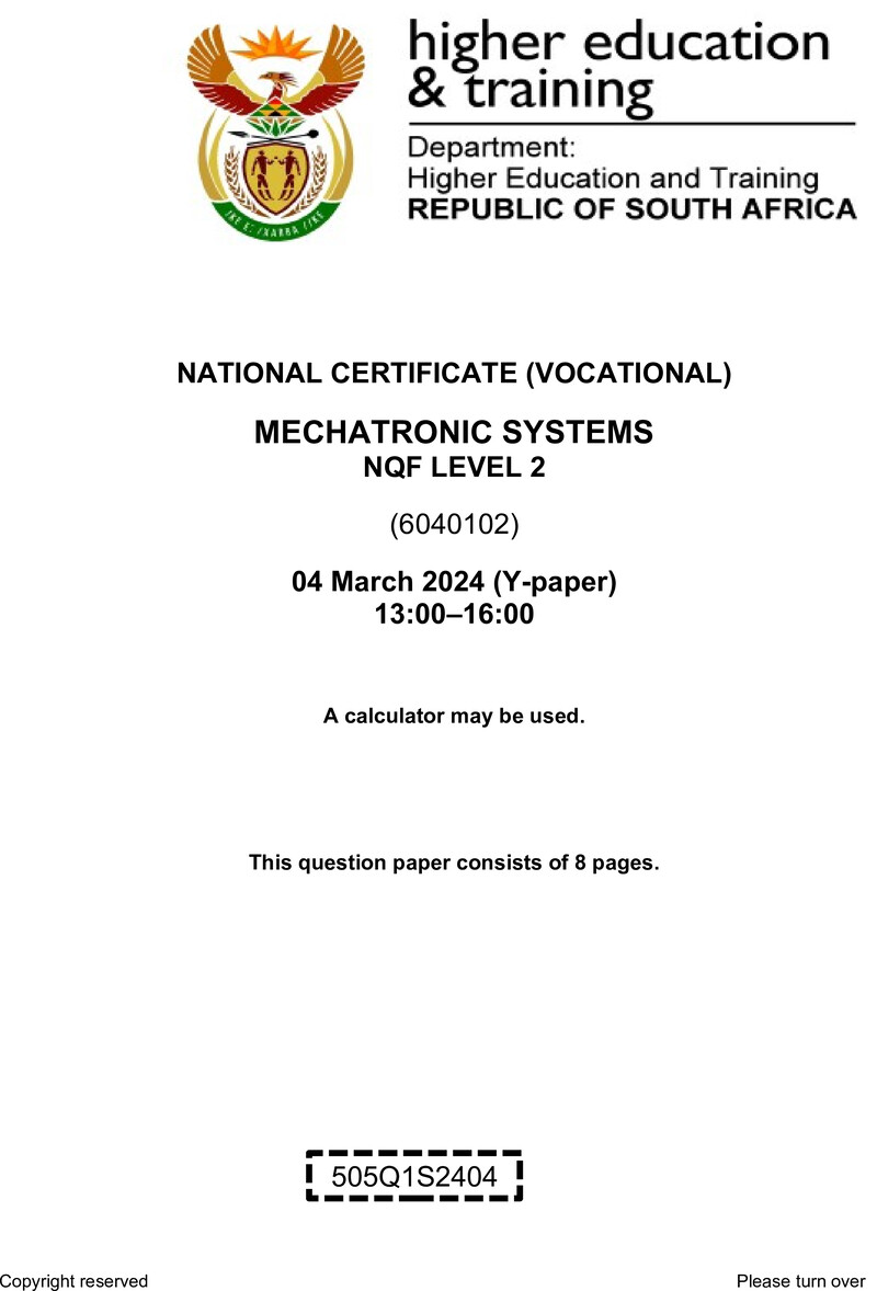 Nc2090 Mechatronic Systems L2 QP Supp 2024