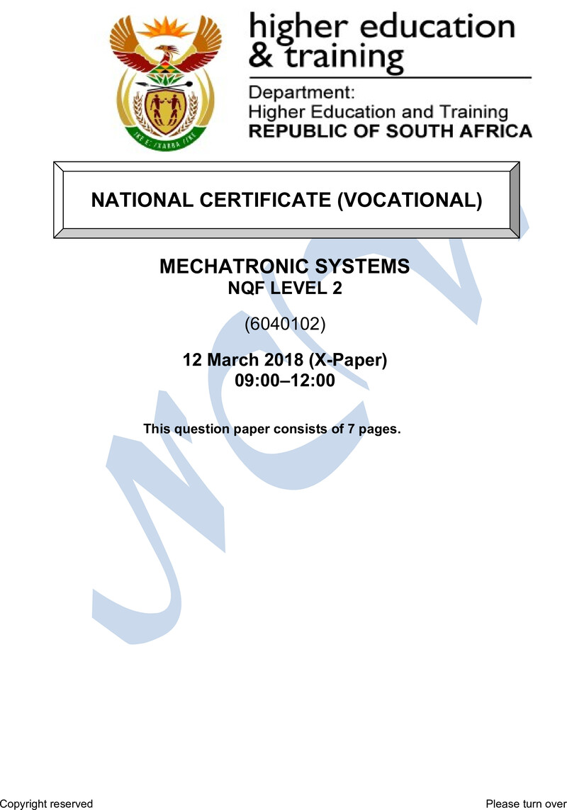 Nc2100 Mechatronic Systems L2 QP Supp 2018