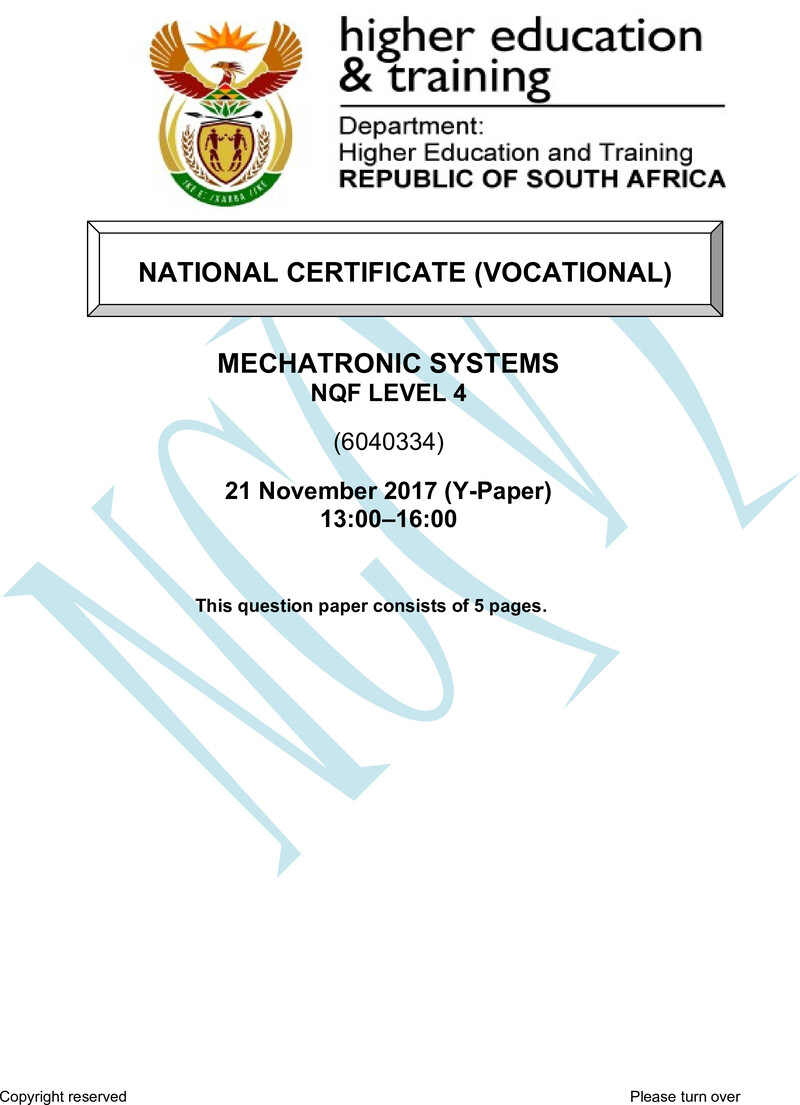 Nc2120 Mechatronic Systems L4 QP Nov 2017