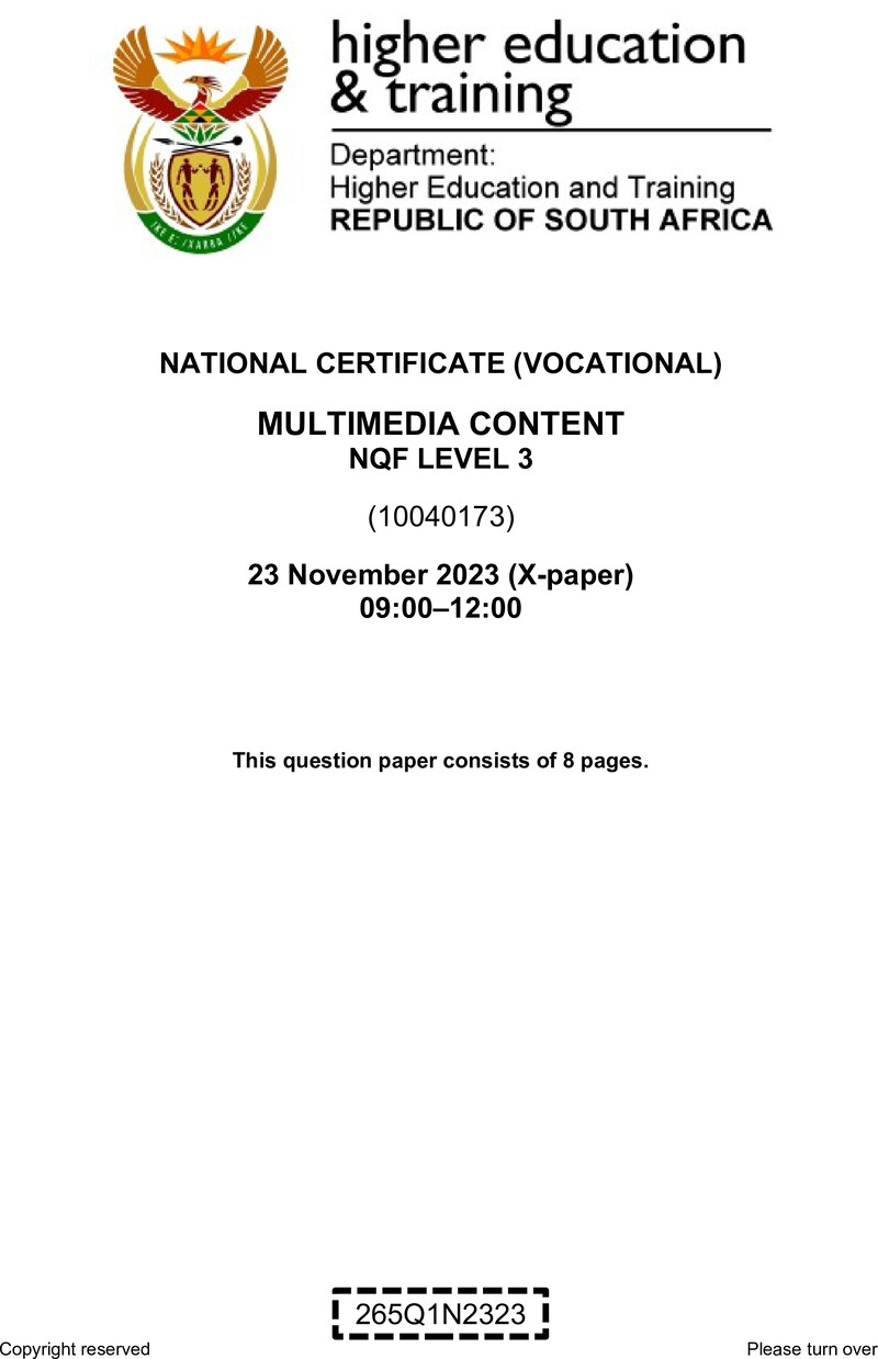 Nc2130 Multimedia Content L3 QP Nov 2023