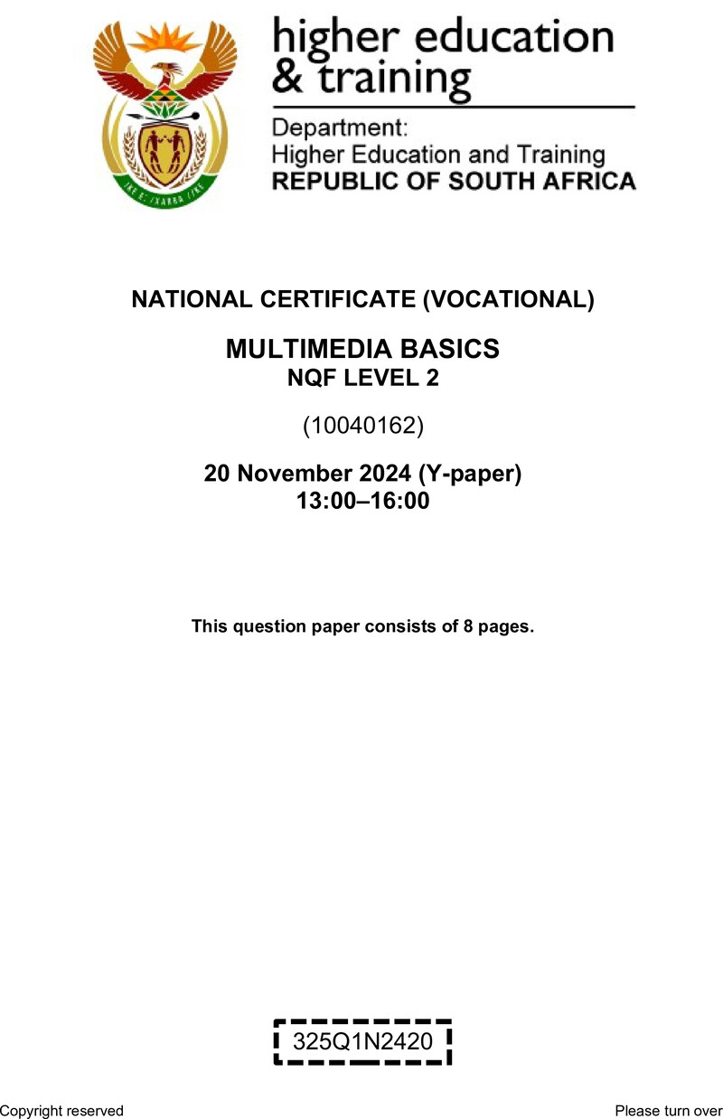 Nc2160 Multimedia Basics L2 QP Nov 2024