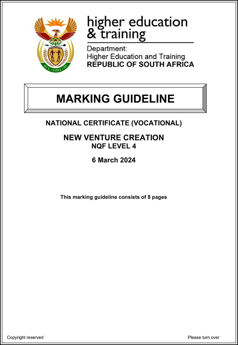 Nc2170 New Venture Creation L4 Memo Supp 2024