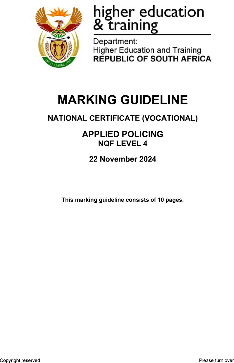 Nc220 Applied Polilcing L4 Nov Memo 2024