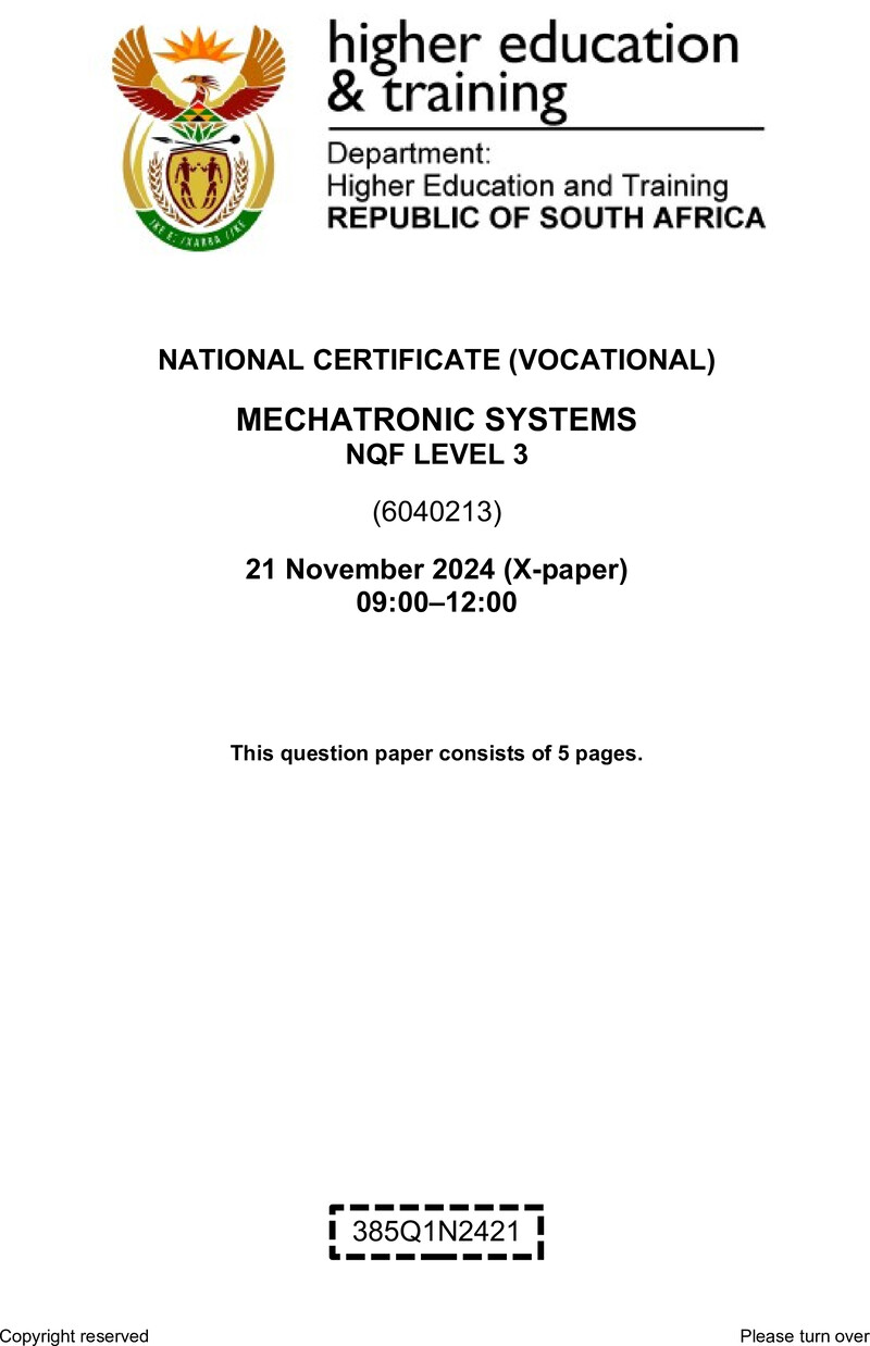 Nc2200 Mechatronic Systems L3 Nov QP 2024