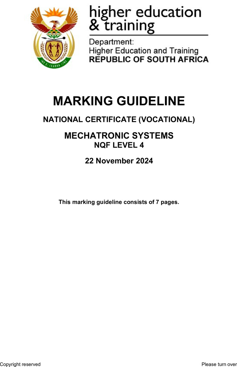 Nc2200 Mechatronic Systems L4 Nov Memo 2024