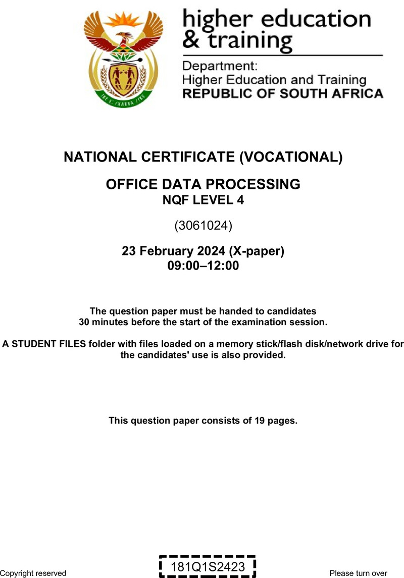 Nc2200 Office Data Processing L4 QP Supp 2024