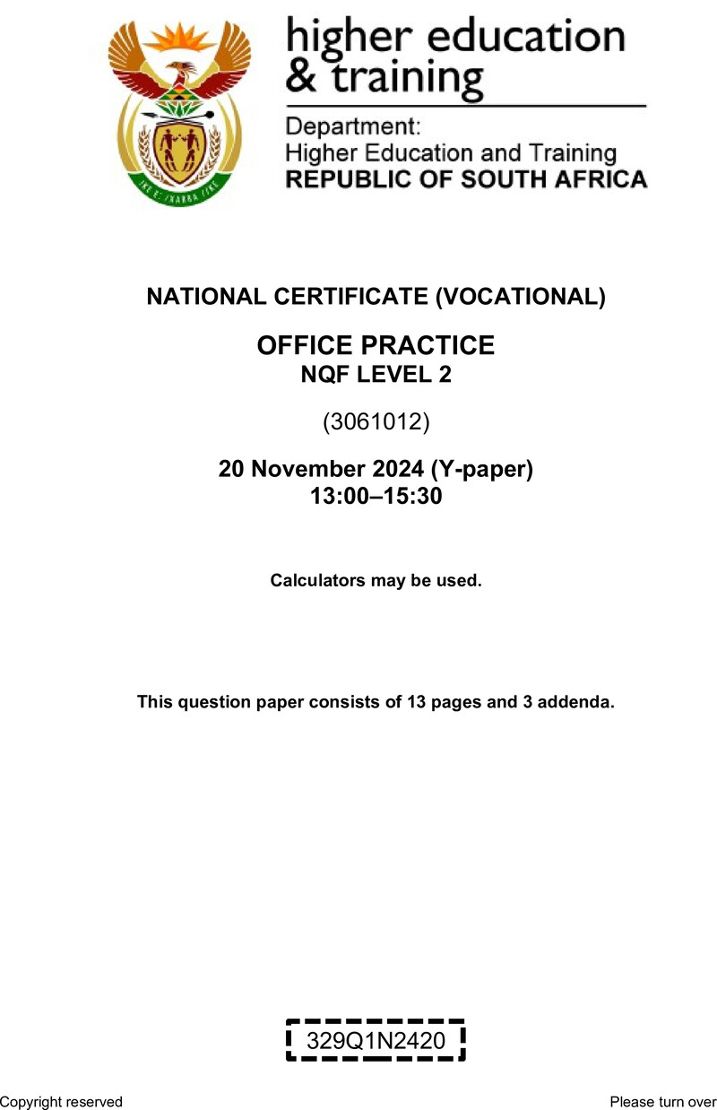 Office Practice L2 QP Nov 2024 preview