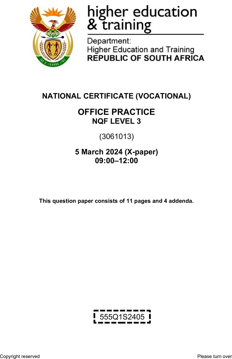 Office Practice L3 QP Supp 2024 preview