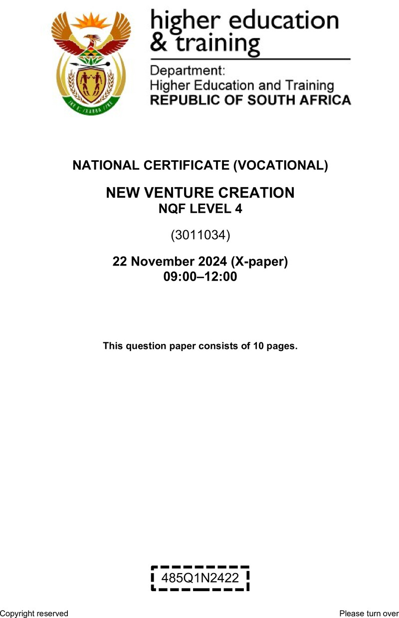 Nc2270 New Venture Creation L4 QP Nov 2024