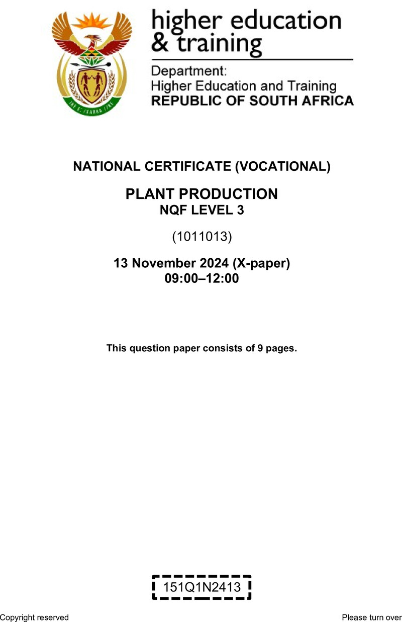 Plant Production L3 QP Nov 2024 preview