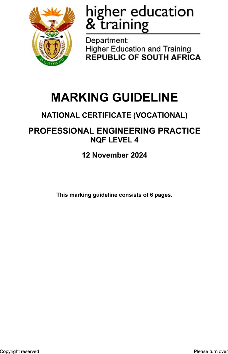 Professional Engineering Practice L4 MEMO Nov 2024 preview
