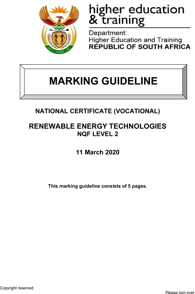 Nc2640 Renewable Energy Technologie L2 Memo Supp 2020