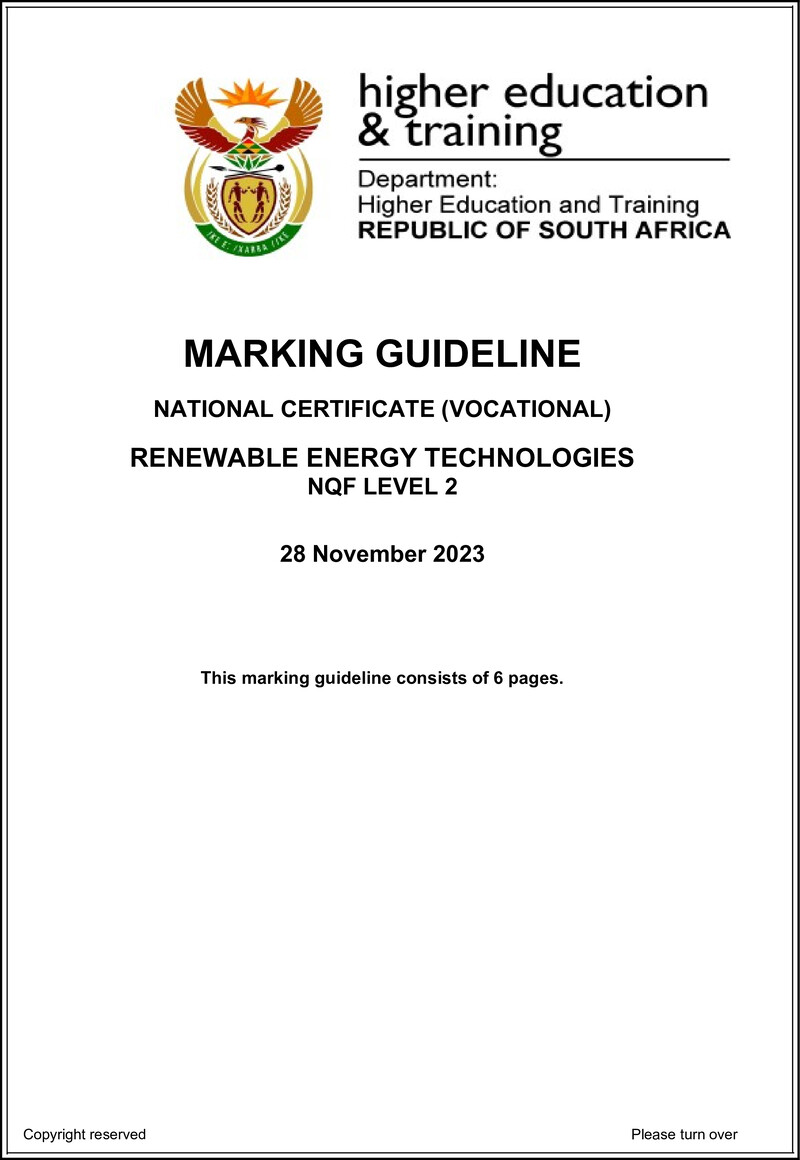 Nc2640 Renewable Energy Technologies L2 Memo Nov 2023