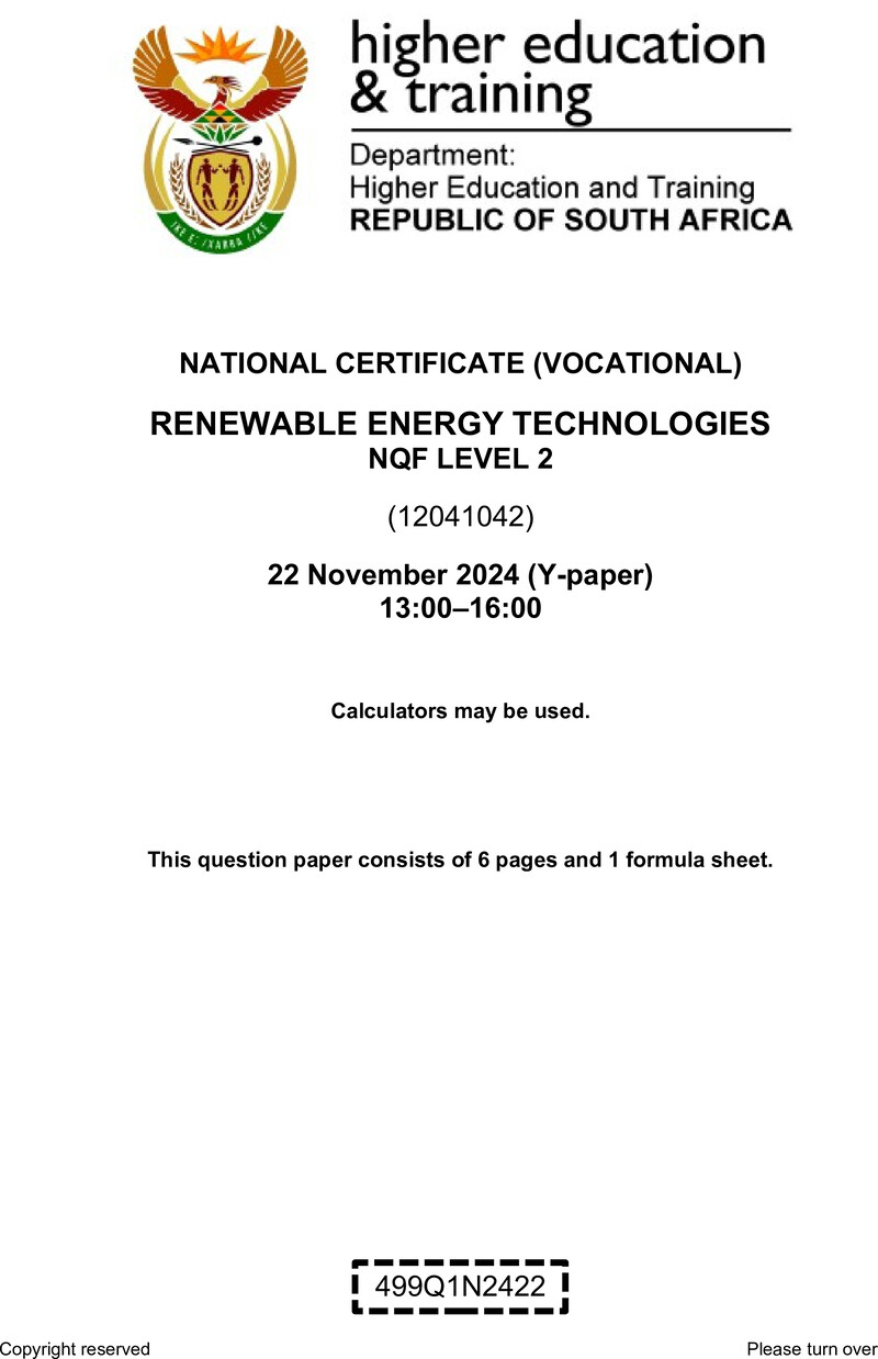 Nc2640 Renewable Energy Technologies L2 QP Nov 2024