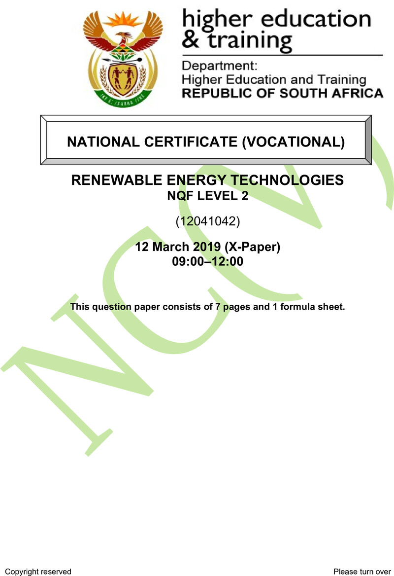 Nc2640 Renewable Energy Technologies L2 QP Supp 2019