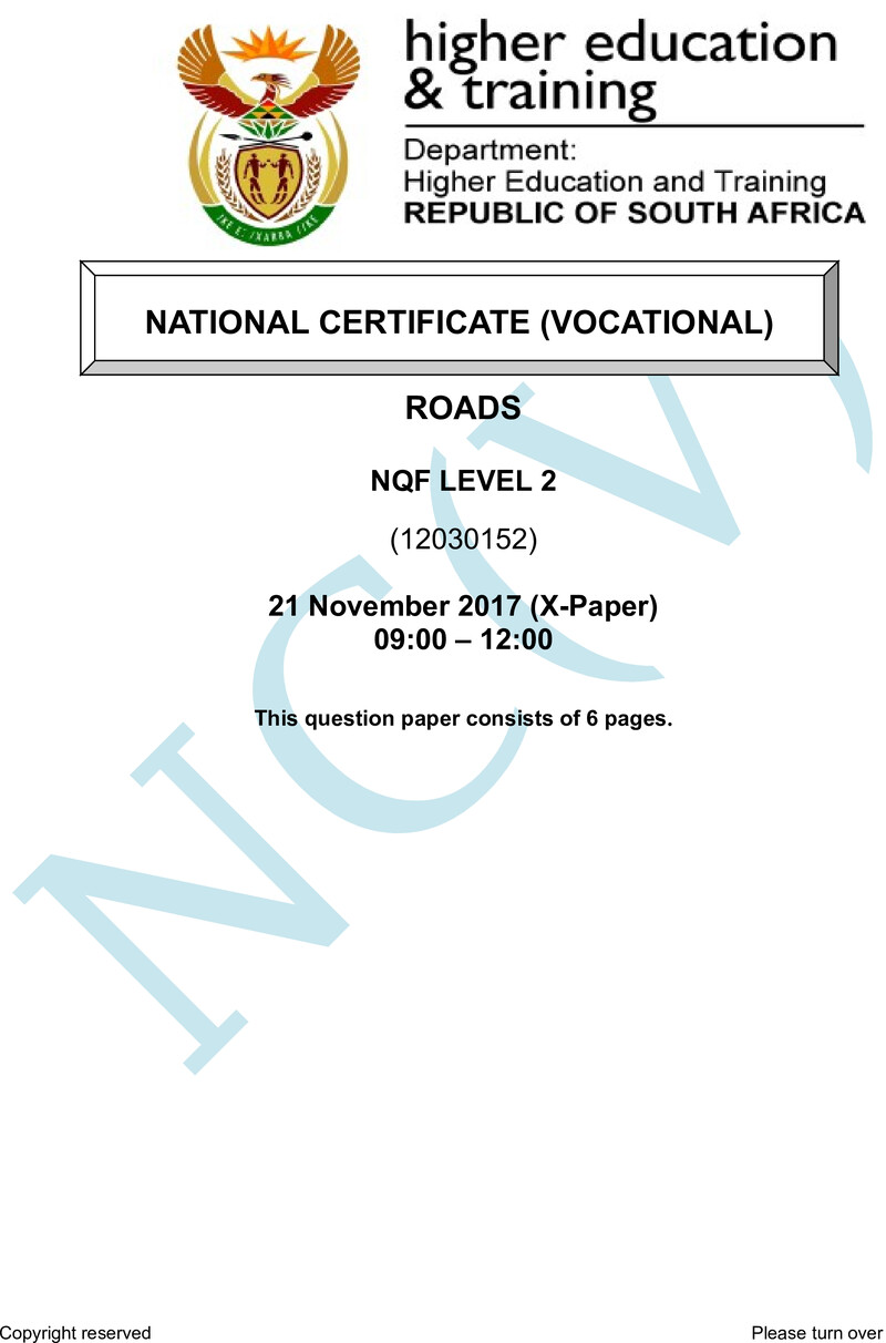 Nc2650 Roads L2 QP Nov 2017