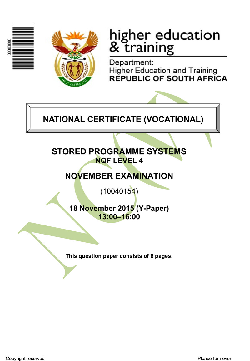 Nc2680 Stored Programme Systems L4 QP Nov 2015