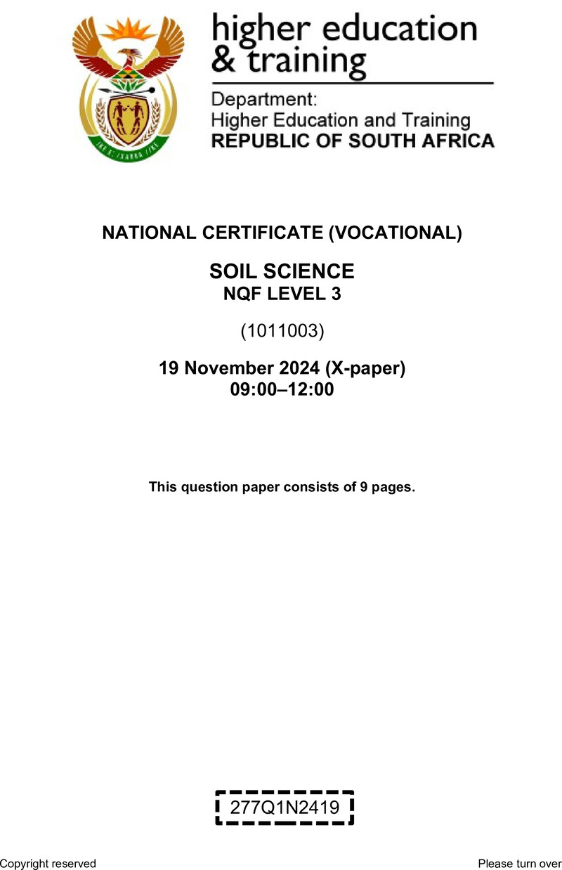 Nc2740 Soil Science L3 QP Nov 2024