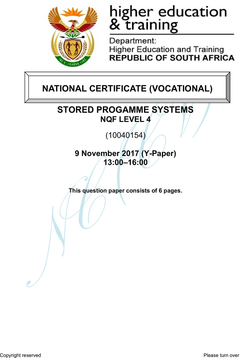 Nc2740 Stored Programme Systems L4 QP Nov 2017