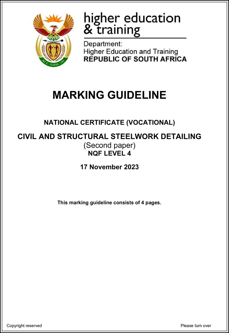 Civil And Structural Steelwork Detailing L4 P2 MEMO Nov 2023 preview