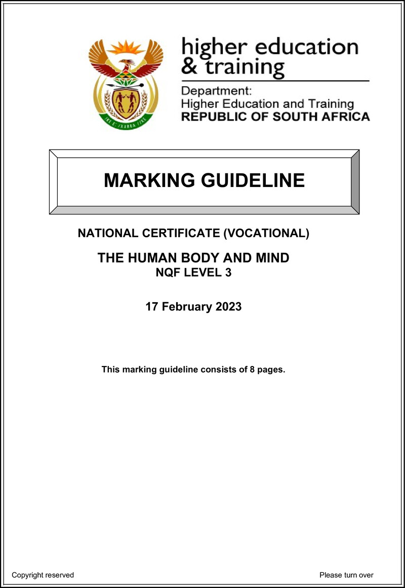 Nc2830 The Human Body And Mind L3 Memo Feb 2023