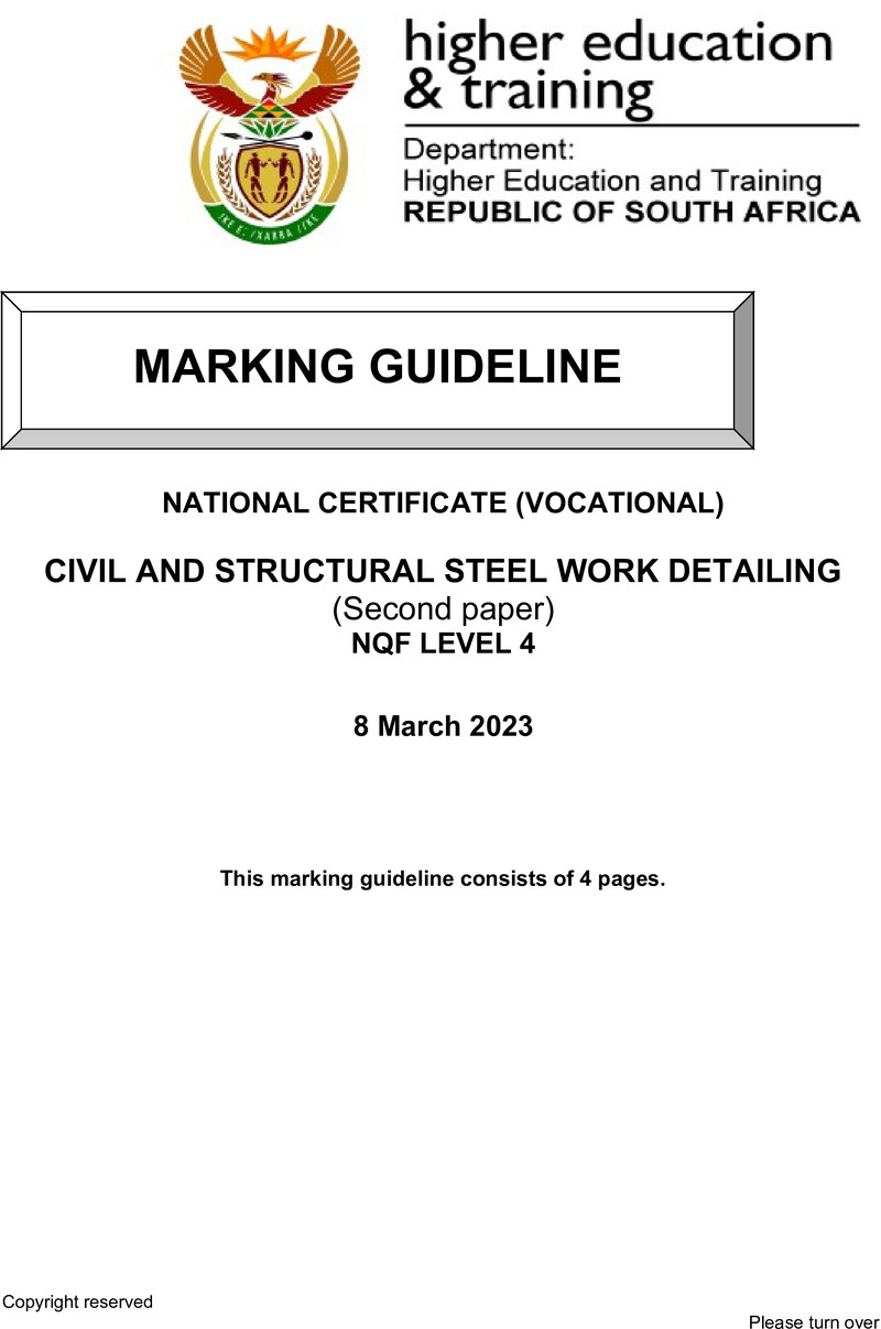 Civil And Structural Steelwork Detailing L4 P2 MEMO Supp Feb 2023 preview