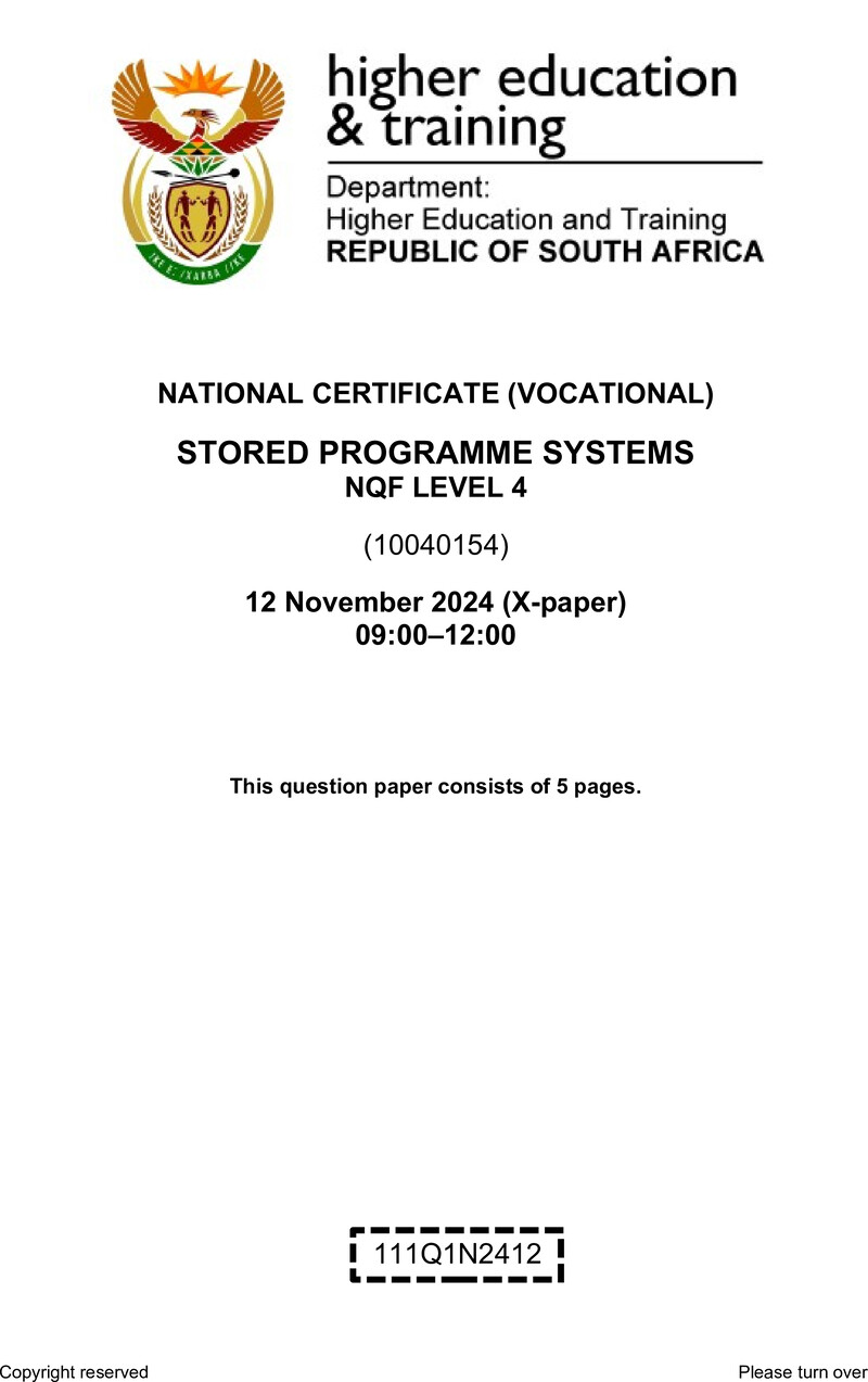 Nc2880 Stored Programme Systems L4 Nov Nov 2024